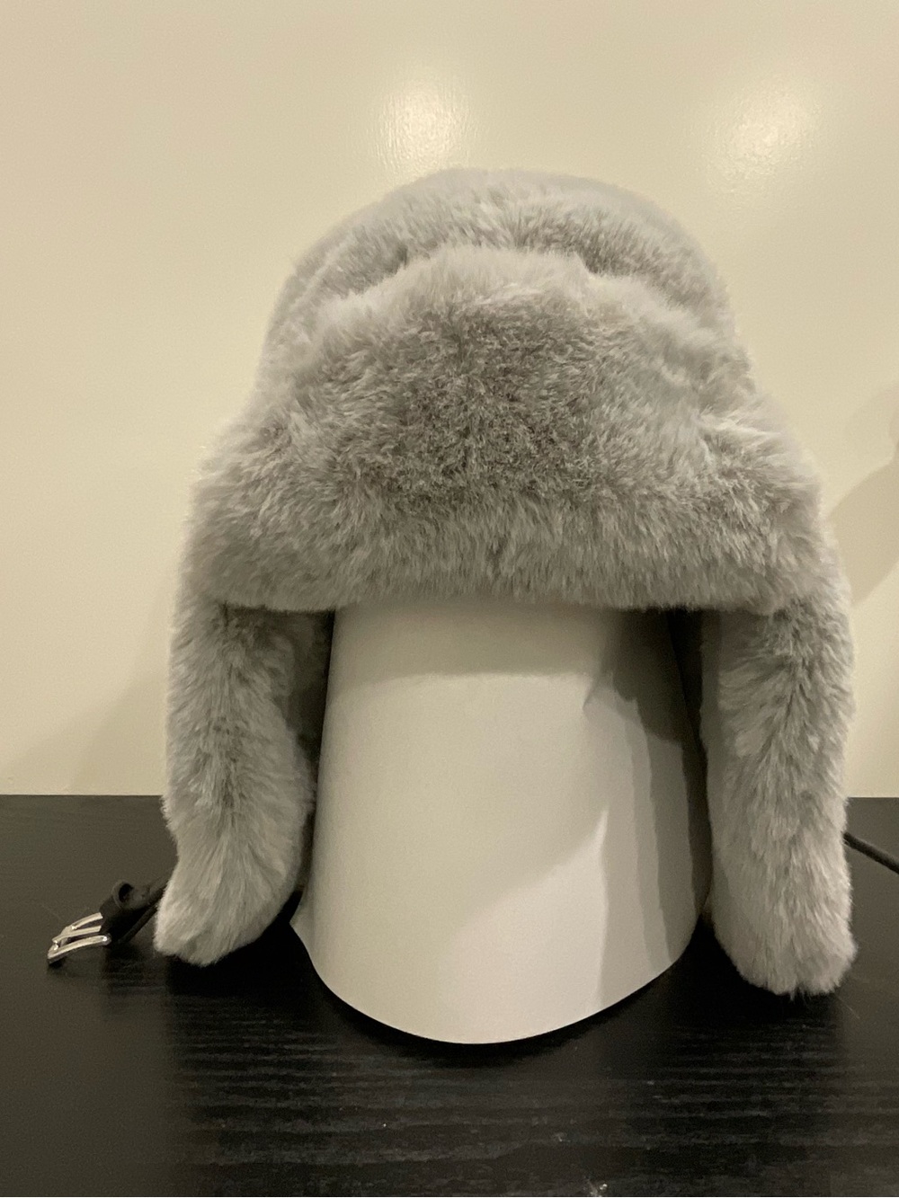 Michael Kors Black Faux Fur Trap Hat